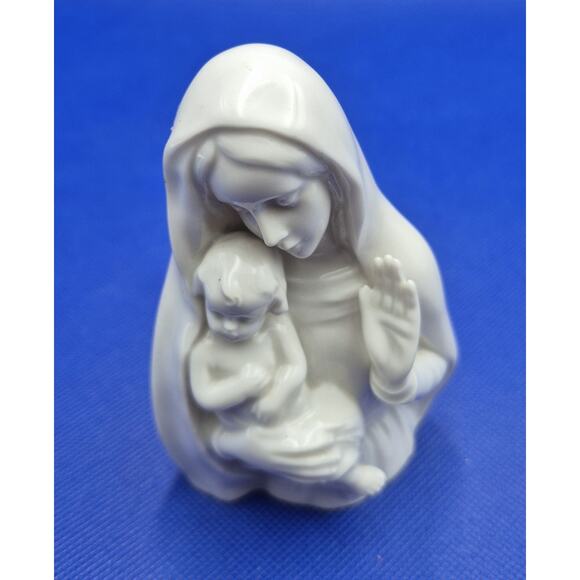 Metzler Ortloff Porcelain Madonna and Child Figurine 4.5" Virgin Mary Baby Jesus - Picture 2 of 8